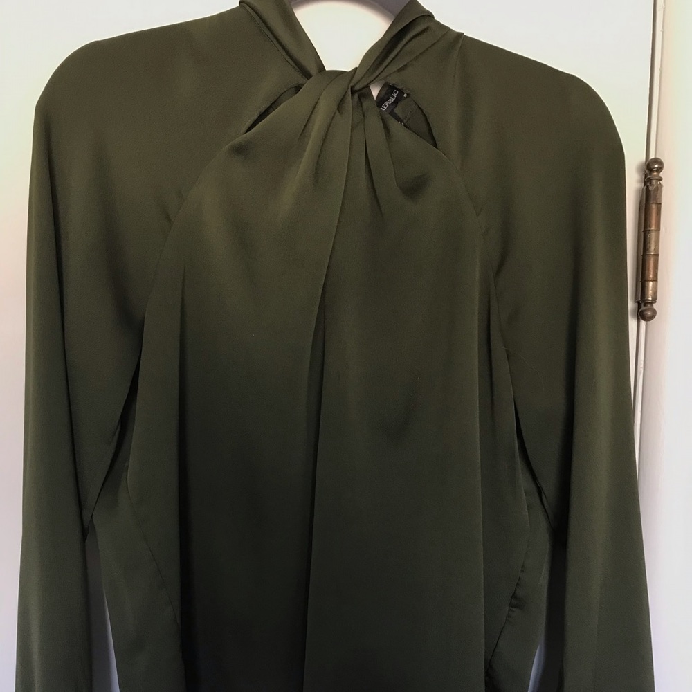 Banana Republic high-neck cross front top